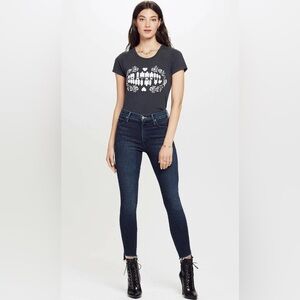 Mother The Stunner Ankle Step Fray Disco Dolls Skinny Jeans Size 25 Preppy
